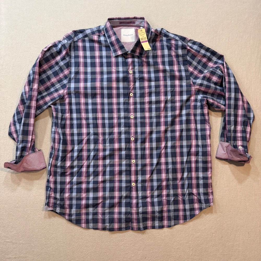 NWT $138 Tommy Bahama Coastal Modern‎ Preppy Amazing Space Plaid Shirt Men XXL